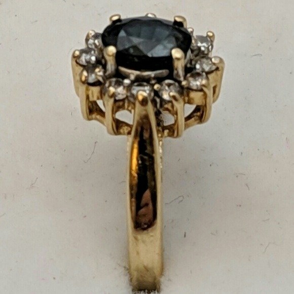 14k Gold Sapphire & Diamond Ring - Picture 4 of 5